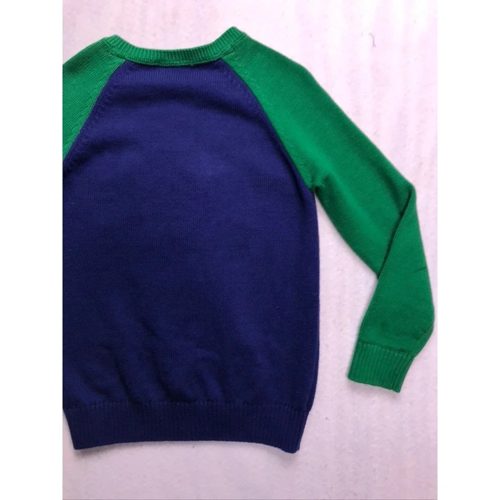 Gymboree‎ Kids Size 6 Snowman Cotton Knit Sweater Blue Green Holiday Christmas